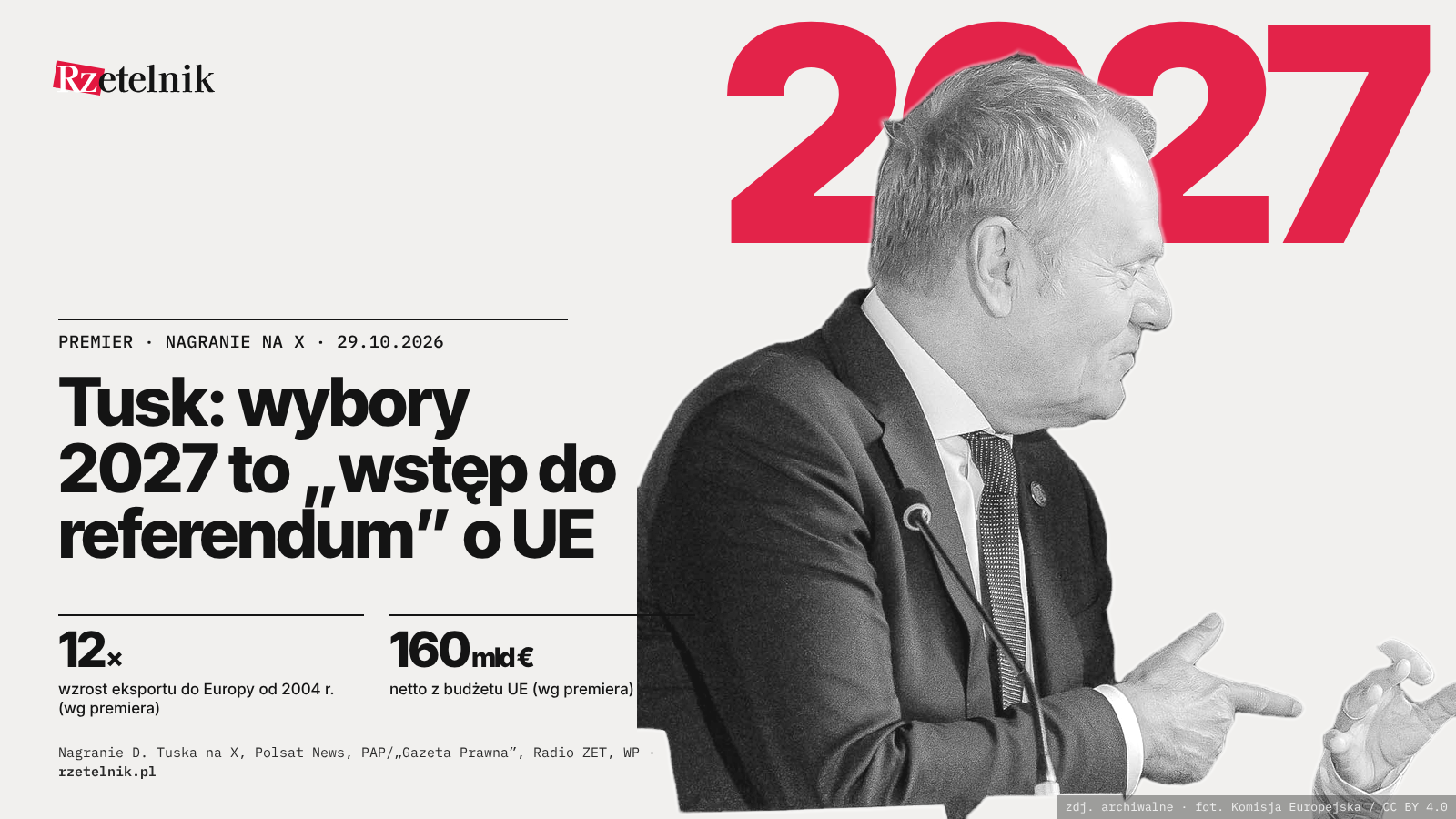 Tusk: wybory w 2027 r. będą wstępem do referendum, czy Polska zostaje w UE