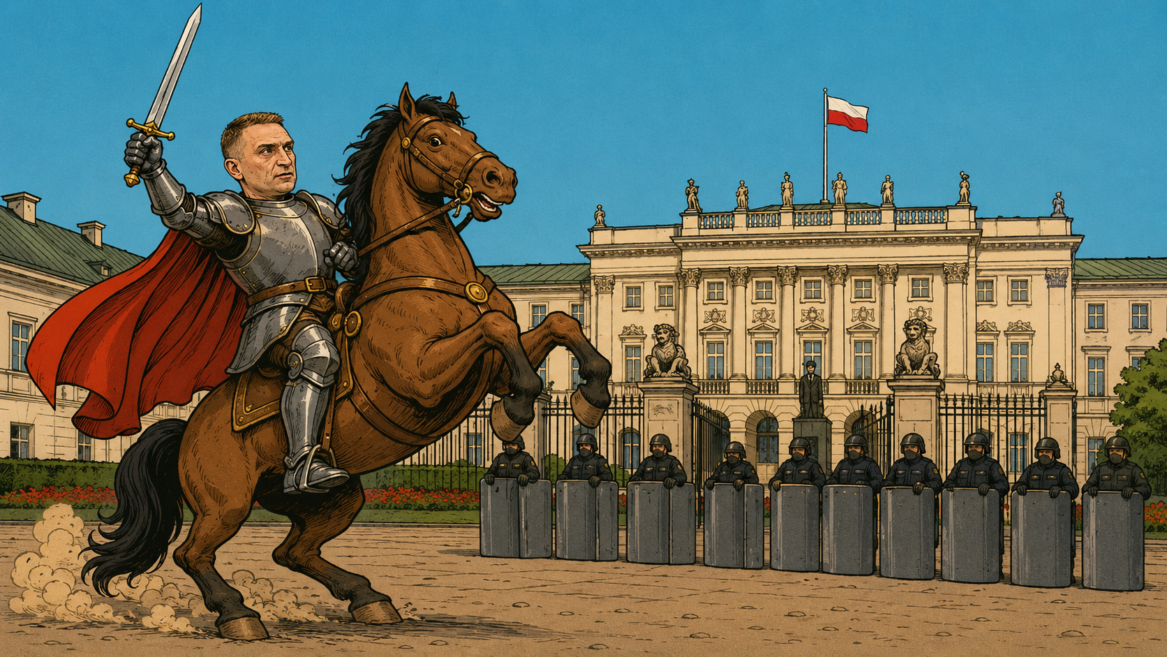 Zapowiedź społecznych wart przed Belwederem w celu ochrony Karola Nawrockiego