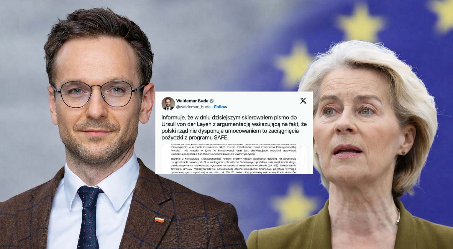 Waldemar Buda apeluje do KE o zablokowanie pożyczki z programu SAFE dla Polski