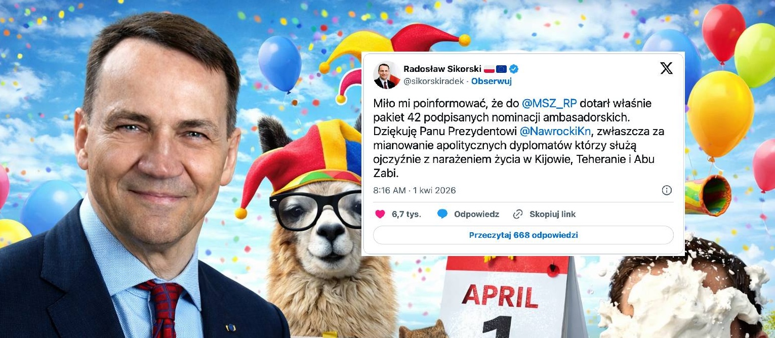 Wpis o nominacjach ambasadorskich okazał się żartem primaaprilisowym